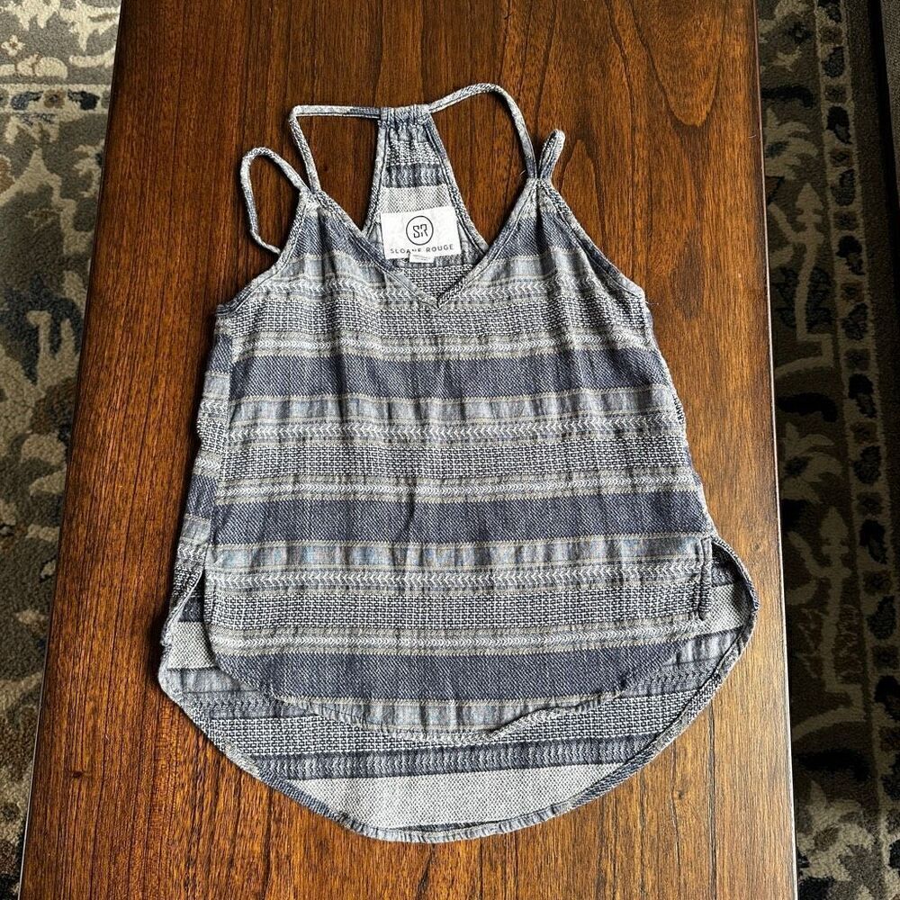Sloane Rouge XS Boho Striped Double Strap Tank